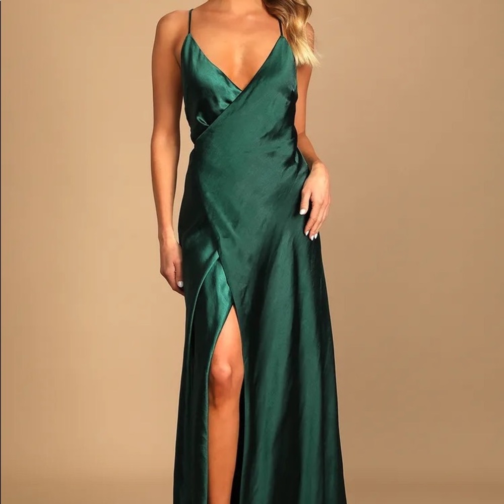 Satin wrap maxi dress
